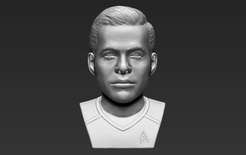 Captain Kirk Chris Pine Star Trek bust 3D printing ready stl obj
