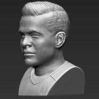 Captain Kirk Chris Pine Star Trek bust 3D printing ready stl obj - Thumbnail 2