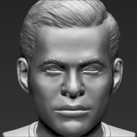 Captain Kirk Chris Pine Star Trek bust 3D printing ready stl obj - Thumbnail 3