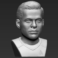 Captain Kirk Chris Pine Star Trek bust 3D printing ready stl obj - Thumbnail 4
