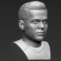 Captain Kirk Chris Pine Star Trek bust 3D printing ready stl obj - Thumbnail 7