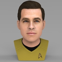 Small Captain Kirk Chris Pine Star Trek bust full color 3D printing 3D Printing 231041