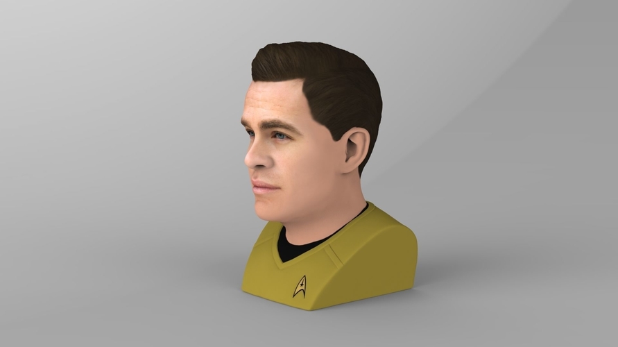 Captain Kirk Chris Pine Star Trek bust full color 3D printing 3D Print 231047