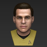 Captain Kirk Chris Pine Star Trek bust full color 3D printing - Thumbnail 8