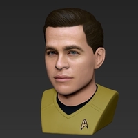 Captain Kirk Chris Pine Star Trek bust full color 3D printing - Thumbnail 9