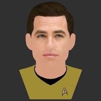 Captain Kirk Chris Pine Star Trek bust full color 3D printing - Thumbnail 10