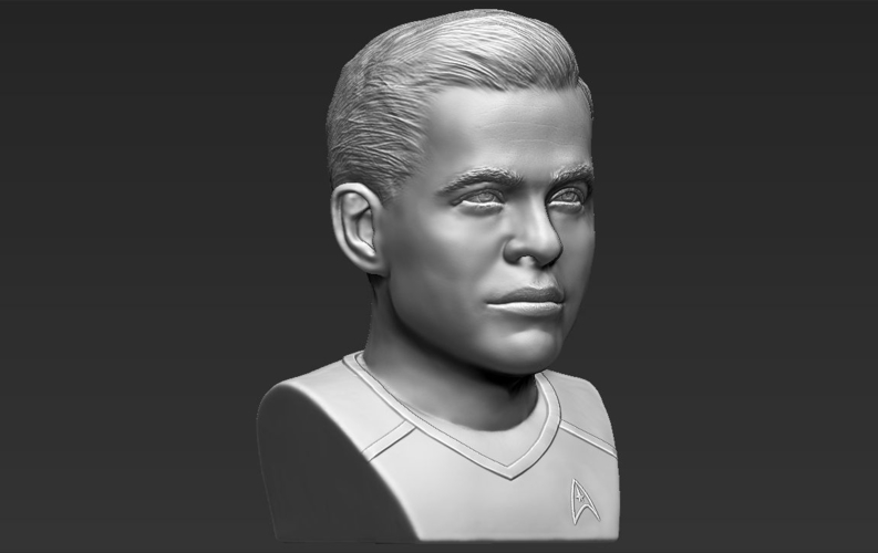 Captain Kirk Chris Pine Star Trek bust full color 3D printing 3D Print 231056
