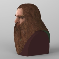 Gimli Lord of the Rings bust full color 3D printing ready - Thumbnail 6