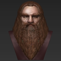 Gimli Lord of the Rings bust full color 3D printing ready - Thumbnail 10
