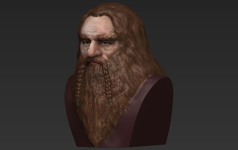 Gimli Lord of the Rings bust full color 3D printing ready 3D Print 231087