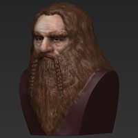 Gimli Lord of the Rings bust full color 3D printing ready - Thumbnail 11