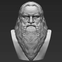 Gimli Lord of the Rings bust full color 3D printing ready - Thumbnail 14