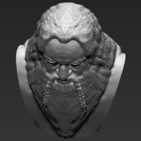 Gimli Lord of the Rings bust full color 3D printing ready - Thumbnail 21
