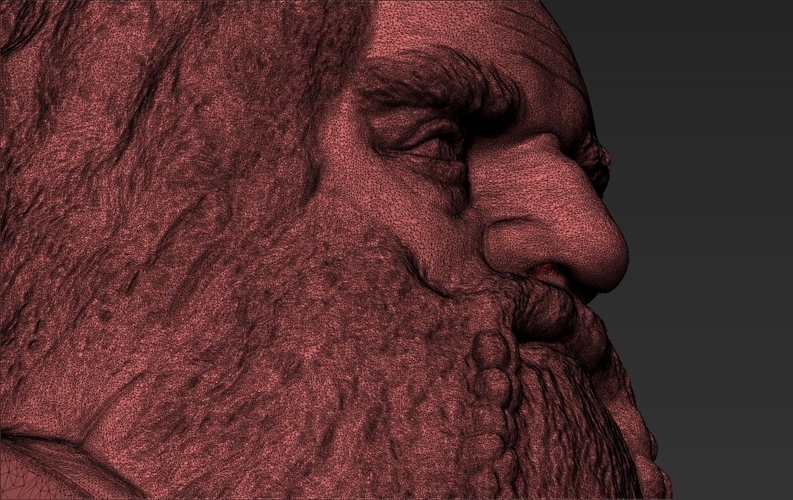 Gimli Lord of the Rings bust full color 3D printing ready 3D Print 231100