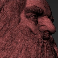 Gimli Lord of the Rings bust full color 3D printing ready - Thumbnail 24