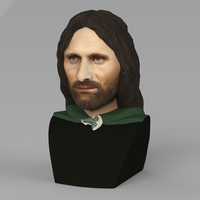 Aragorn bust Lord of the Rings for full color 3D printing - Thumbnail 2