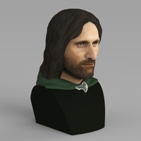 Aragorn bust Lord of the Rings for full color 3D printing - Thumbnail 5