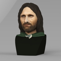 Aragorn bust Lord of the Rings for full color 3D printing - Thumbnail 6