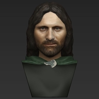 Aragorn bust Lord of the Rings for full color 3D printing - Thumbnail 8