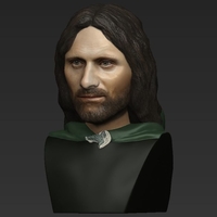 Aragorn bust Lord of the Rings for full color 3D printing - Thumbnail 9