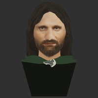 Aragorn bust Lord of the Rings for full color 3D printing - Thumbnail 10