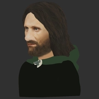 Aragorn bust Lord of the Rings for full color 3D printing - Thumbnail 11