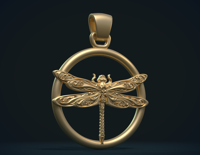 Dragonfly Pendant 3D Print 231176