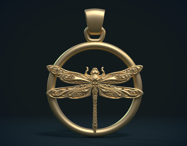 Dragonfly Pendant 3D Print 231177