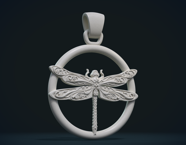 Dragonfly Pendant 3D Print 231181