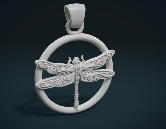 Dragonfly Pendant 3D Print 231184