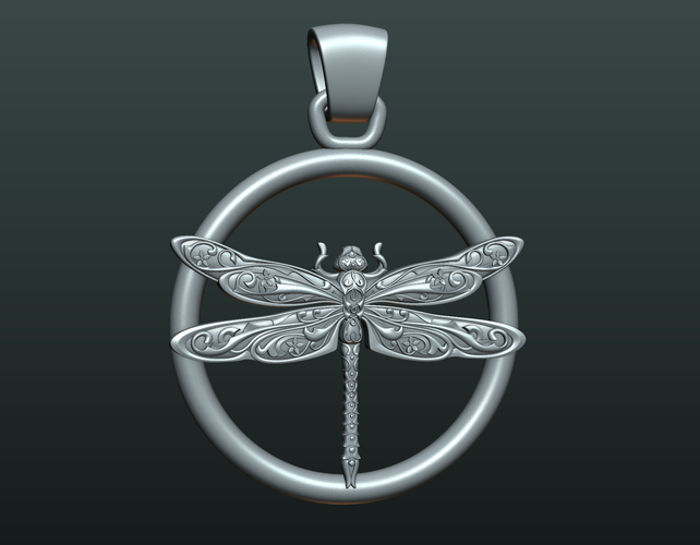 Dragonfly Pendant 3D Print 231186