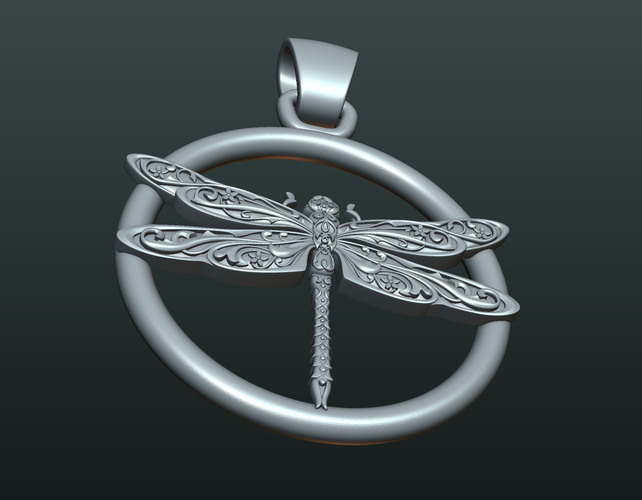 Dragonfly Pendant 3D Print 231187