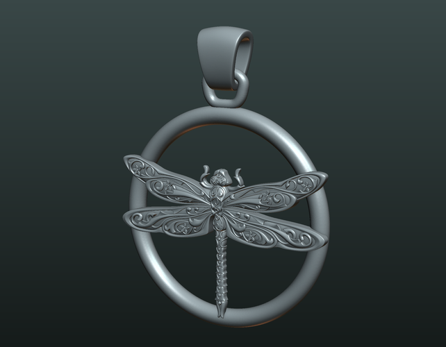 Dragonfly Pendant 3D Print 231188