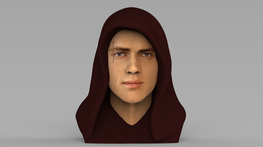 Anakin Skywalker Star Wars bust ready for full color 3D printing