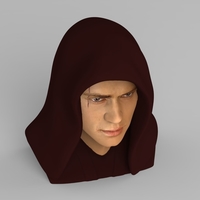 Anakin Skywalker Star Wars bust ready for full color 3D printing - Thumbnail 7