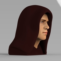 Anakin Skywalker Star Wars bust ready for full color 3D printing - Thumbnail 9