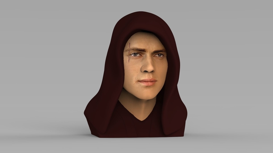 Anakin Skywalker Star Wars bust ready for full color 3D printing 3D Print 231207