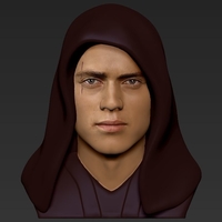 Anakin Skywalker Star Wars bust ready for full color 3D printing - Thumbnail 12