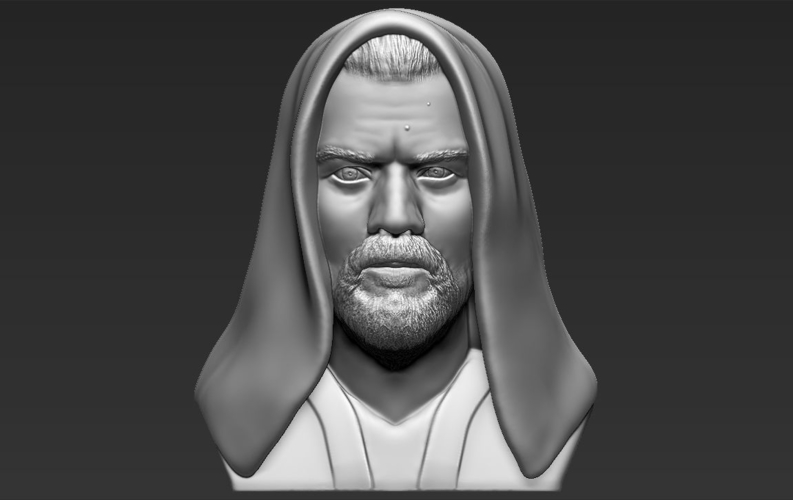 Obi Wan Kenobi Star Wars bust 3D printing ready stl obj