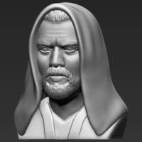 Obi Wan Kenobi Star Wars bust 3D printing ready stl obj - Thumbnail 2