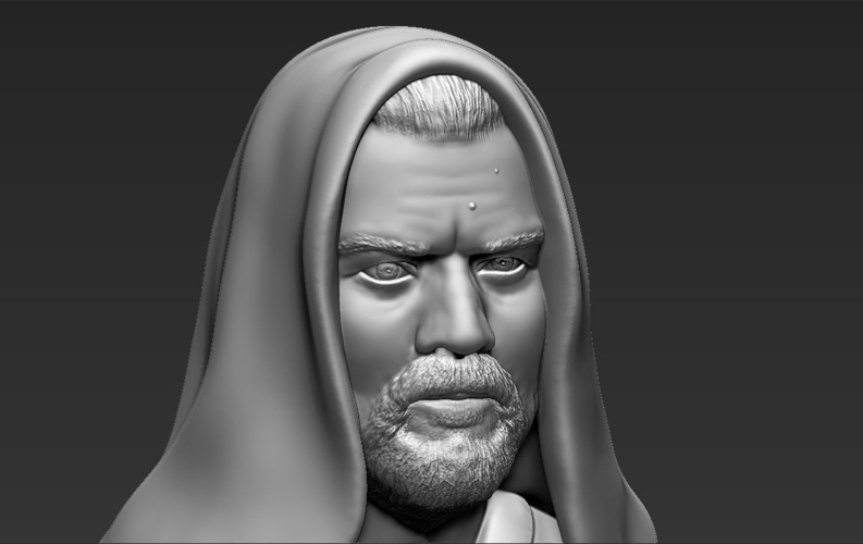 Obi Wan Kenobi Star Wars bust 3D printing ready stl obj 3D Print 231226