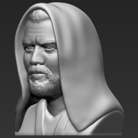 Obi Wan Kenobi Star Wars bust 3D printing ready stl obj - Thumbnail 7