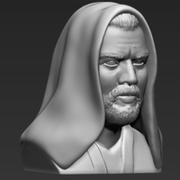 Obi Wan Kenobi Star Wars bust 3D printing ready stl obj - Thumbnail 9