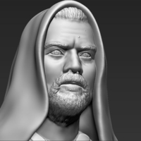 Obi Wan Kenobi Star Wars bust 3D printing ready stl obj - Thumbnail 10