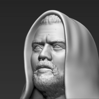 Obi Wan Kenobi Star Wars bust 3D printing ready stl obj - Thumbnail 11