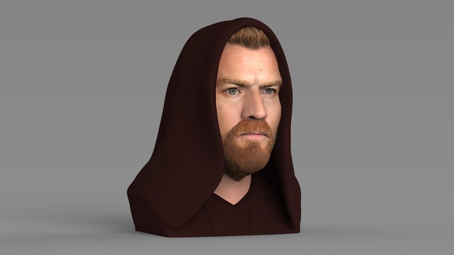 Obi Wan Kenobi Star Wars bust ready for full color 3D printing 3D Print 231241