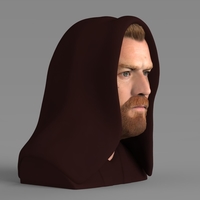 Obi Wan Kenobi Star Wars bust ready for full color 3D printing - Thumbnail 6