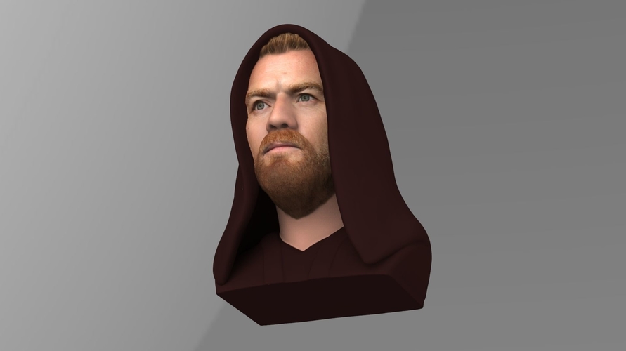 Obi Wan Kenobi Star Wars bust ready for full color 3D printing 3D Print 231245