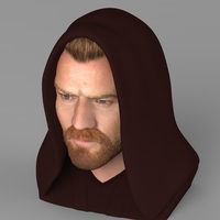 Obi Wan Kenobi Star Wars bust ready for full color 3D printing - Thumbnail 8