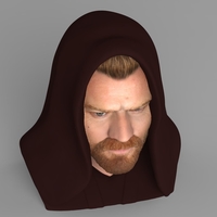 Obi Wan Kenobi Star Wars bust ready for full color 3D printing - Thumbnail 9